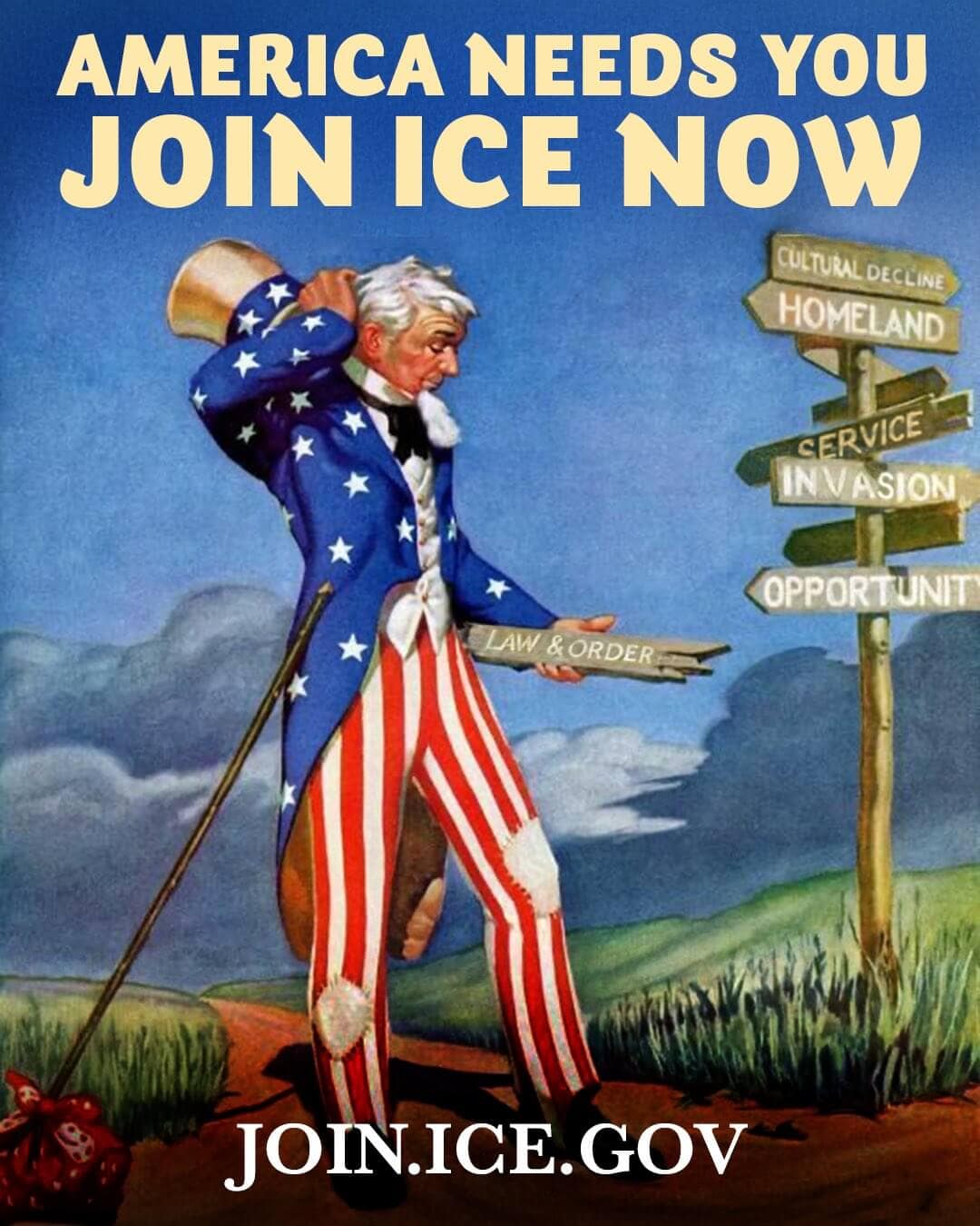 'Which way, American man?' Photo: Homeland Security's Twitter account @DHSgov